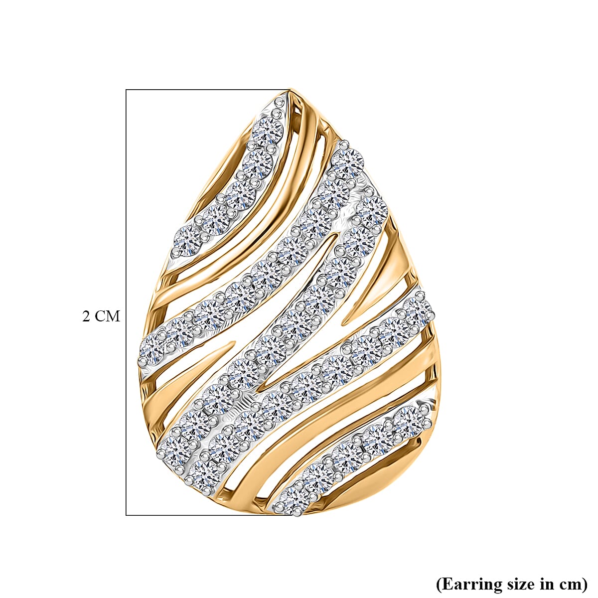 Luxuriant Lab Grown Diamond Main Stone With Side Stone Earring in 18K YG VermeilSterling Silver  0.988  Ct.