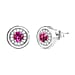 D'Joy Lab Grown Bixbite & Moissanite Stud Push Post Earring in 18K Vermeil Yellow Gold Plated Sterling Silver