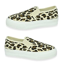 Spot On Collection Canvas Slip-On Shoes With Platform Sole