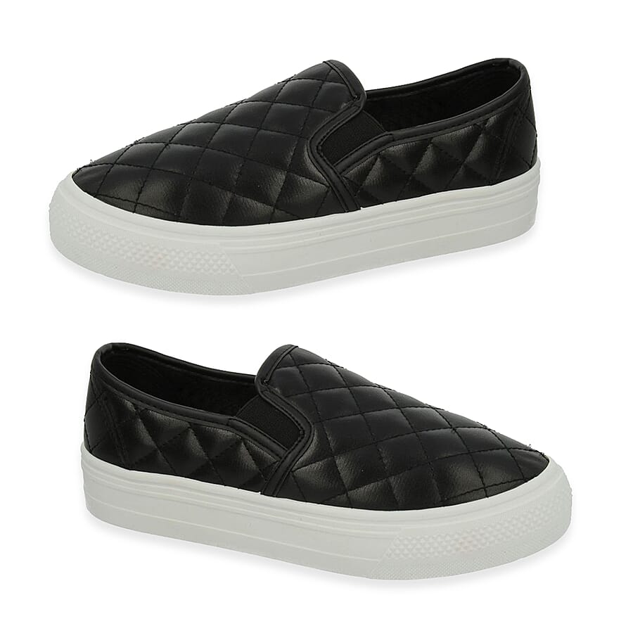 Spot On Collection Quilted Slip-On Trainers With Platform Sole
