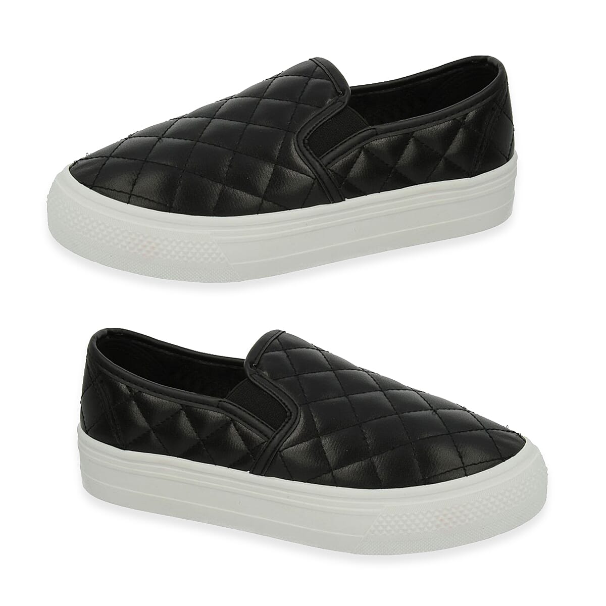 Spot On Collection Quilted Slip-On Trainers With Platform Sole