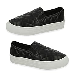 Spot On Collection Quilted Slip-On Trainers With Platform Sole