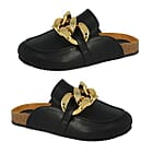 Down-To-Earth-Ladies-Footbed-Flat-Sandal-With-Chunky-Gold-Chain-Size-5