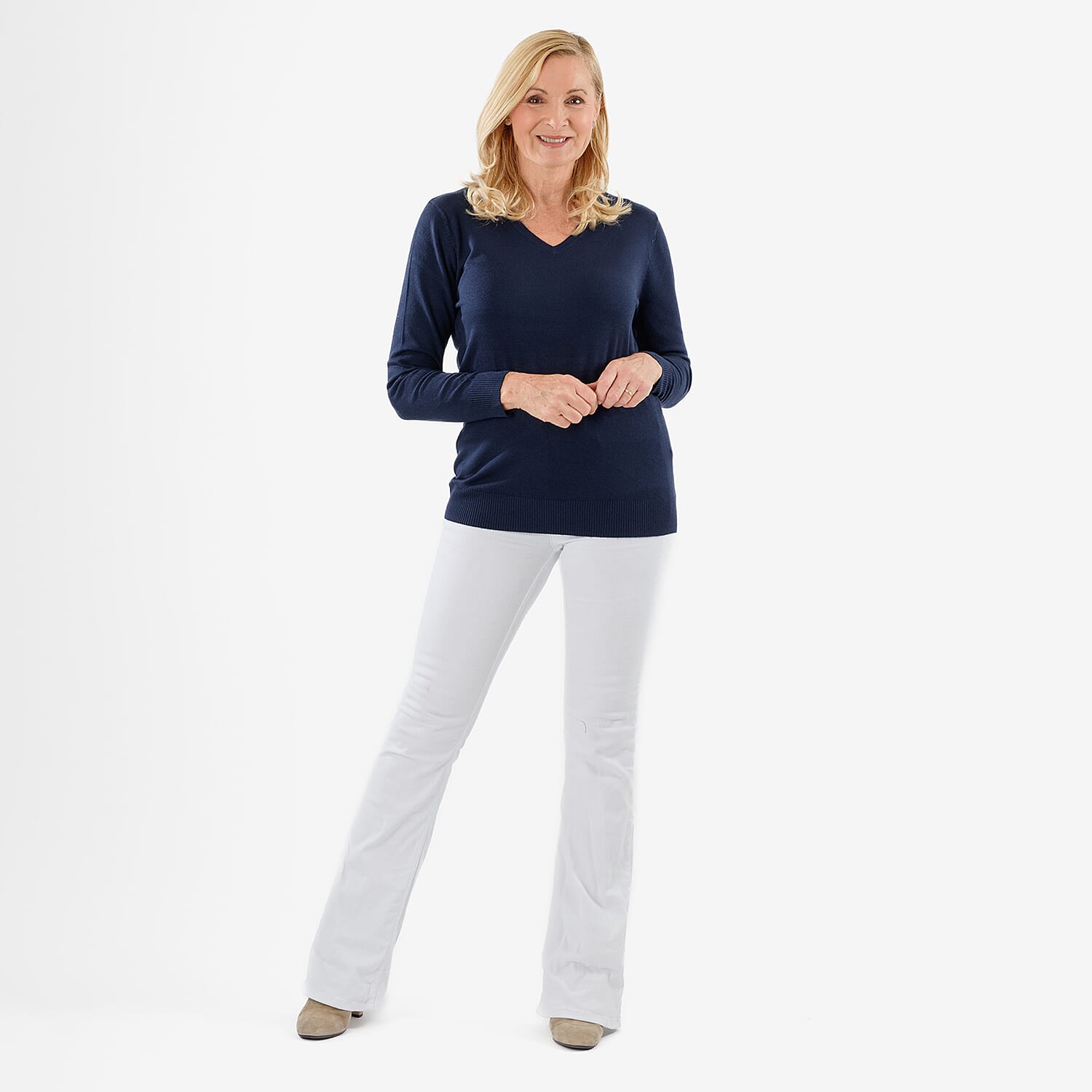 Pure and Natural V-Neck Jumper