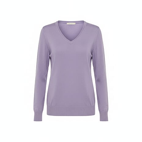 Pure & Natural V-Neck Jumper (Size 20) - Lilac