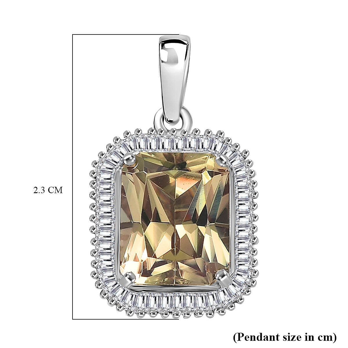 Rhapsody 950 Platinum AAAA Radiant Cut  Natural Turkizite and Natural Diamond (VS-EF) Pendant 5.45 Ct.