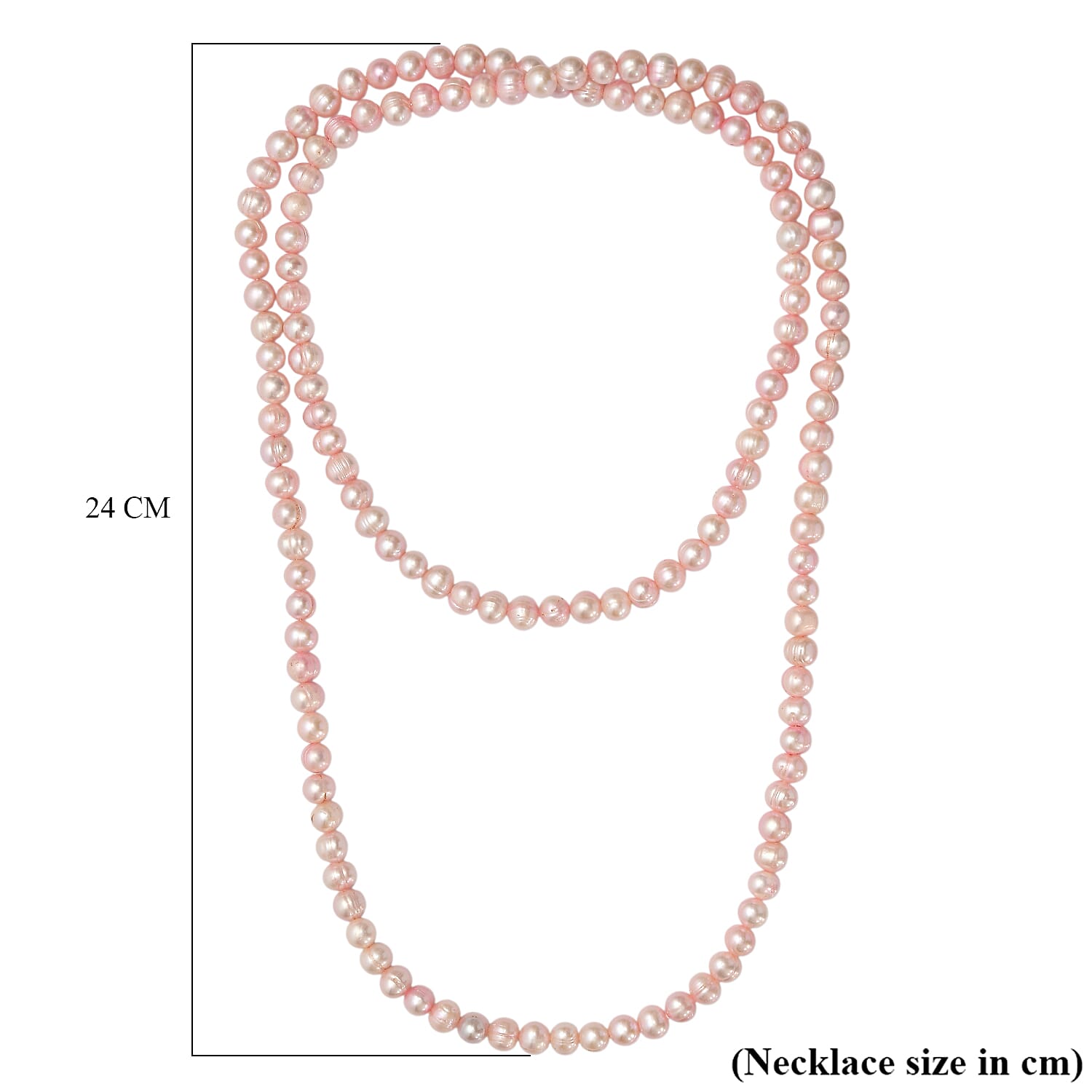 Dyed Pink Fresh Water Pearl Stone Necklace (Size 40) 480.00 Ct.