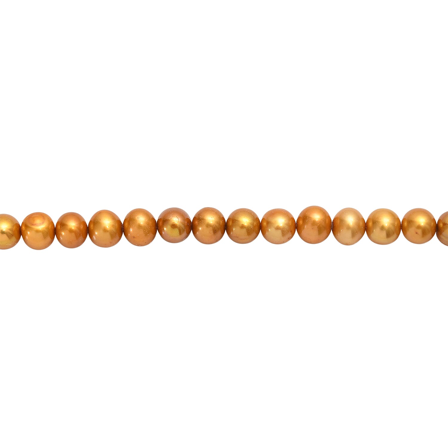 Golden Dyed Pearl Stone Necklace (Size 32) 210.00 Ct.