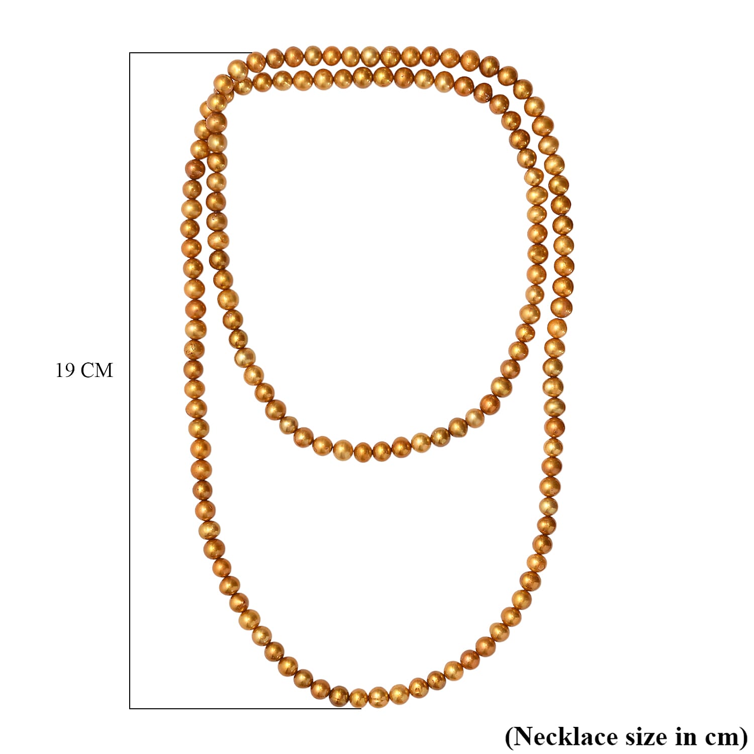 Golden Dyed Pearl Stone Necklace (Size 32) 210.00 Ct.