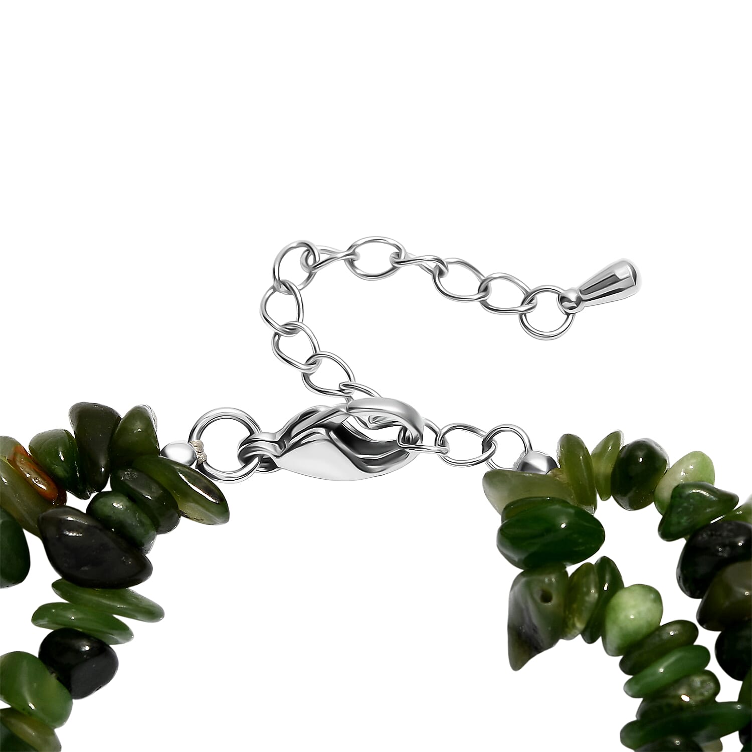 Nephrite & Chalcedony Beads Bracelet (Size 7.5 - 2 Ext) 190.00 Ct.