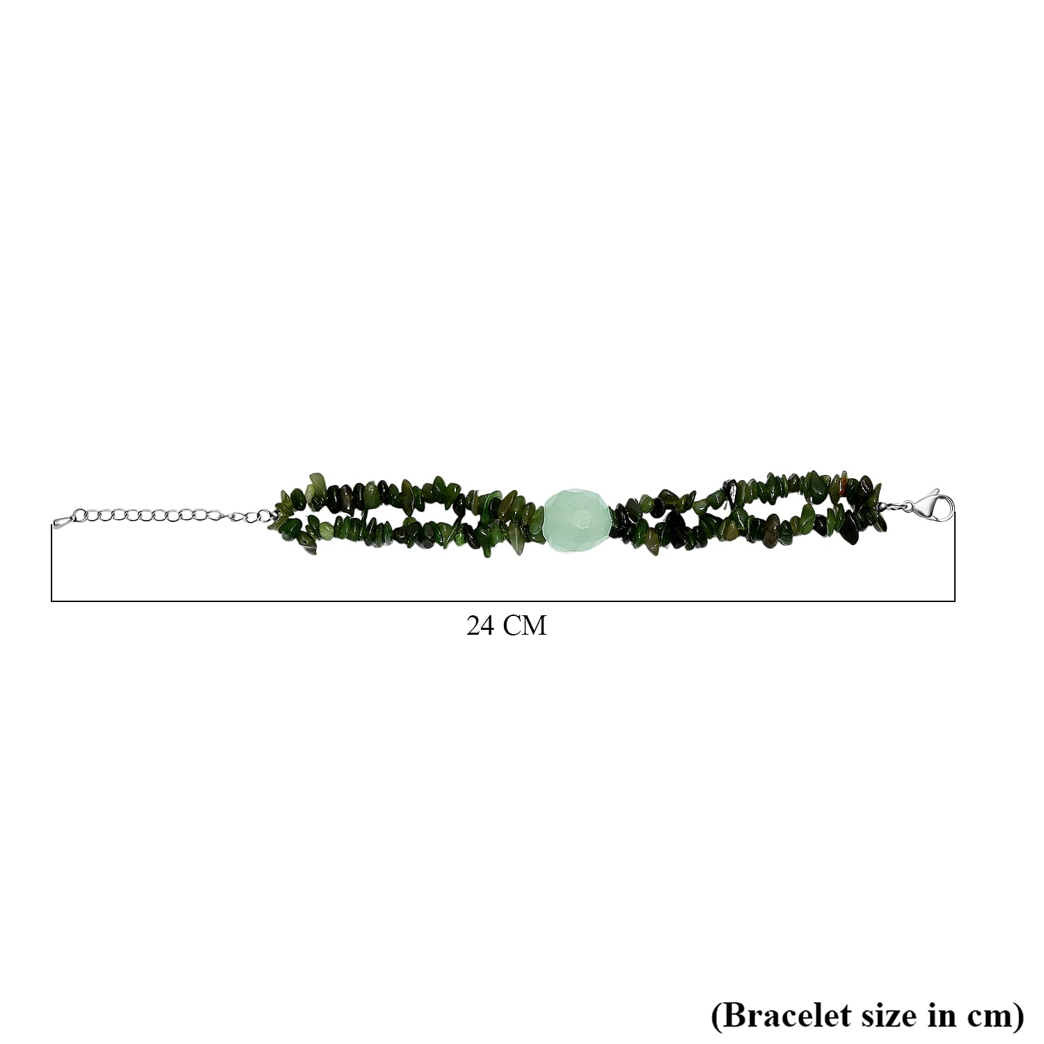 Nephrite & Chalcedony Beads Bracelet (Size 7.5 - 2 Ext) 190.00 Ct.