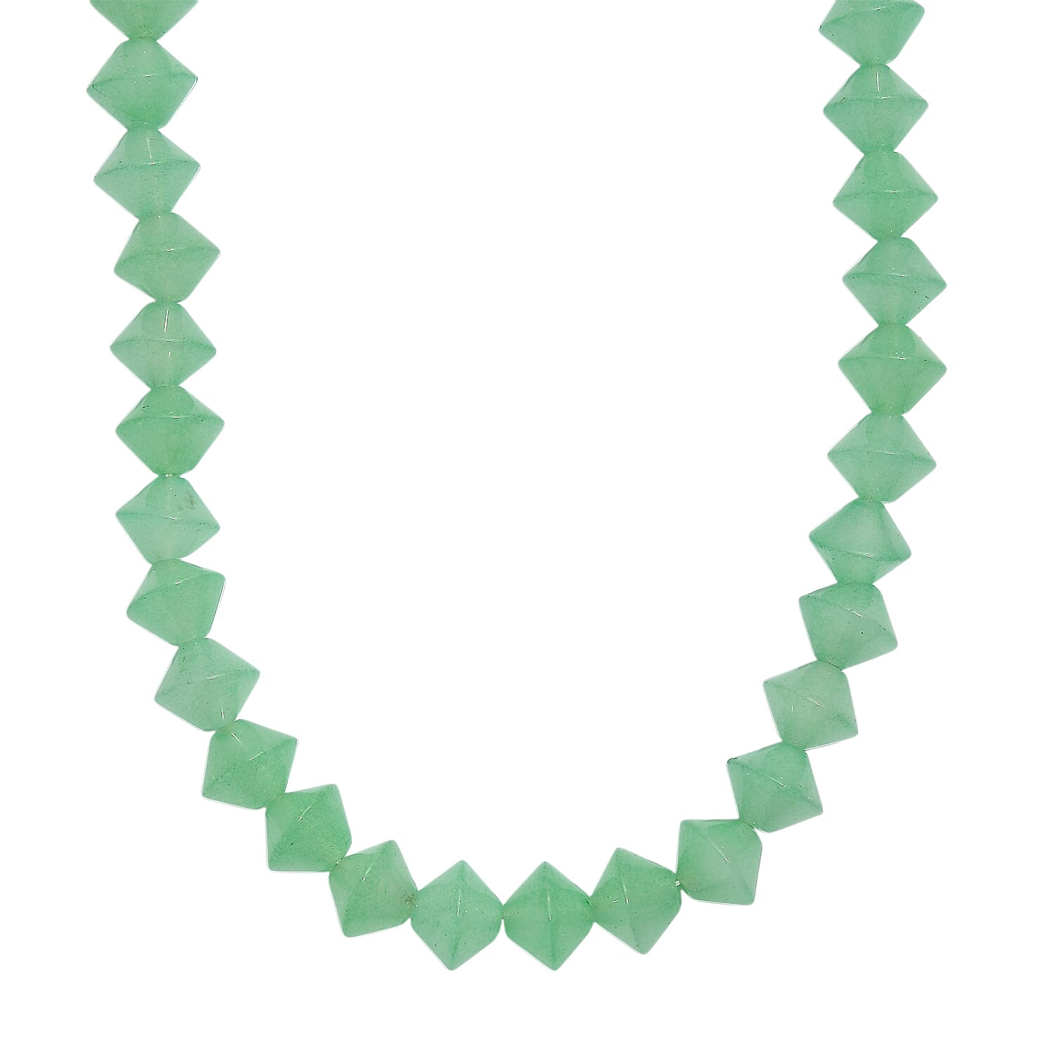 EverTrue Green Aventurine Necklace (Size 20 - 1 Ext) with Senorita Clasp in Platinum & Yellow Gold Tone 220.00 Ct.