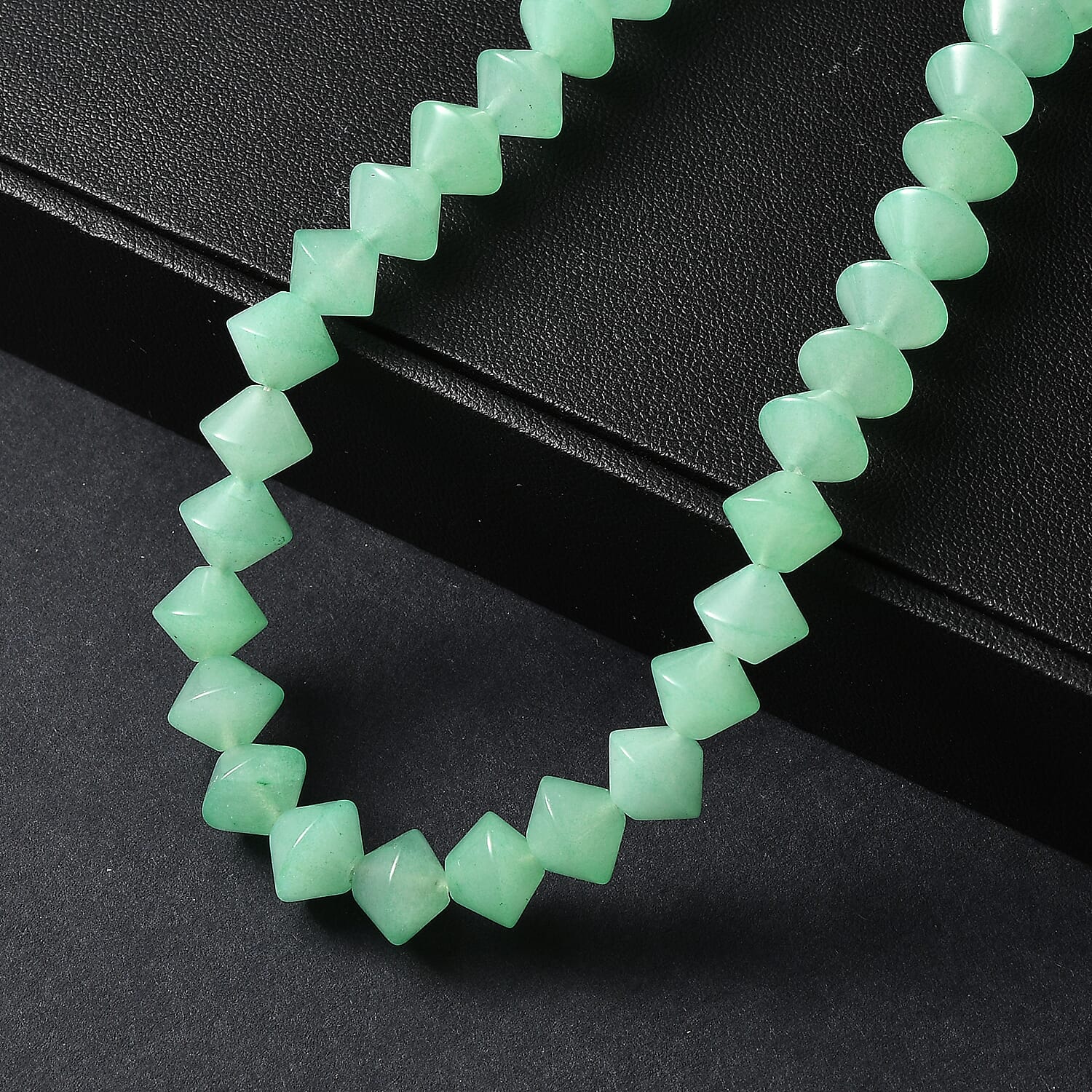 EverTrue Green Aventurine Necklace (Size 20 - 1 Ext) with Senorita Clasp in Platinum & Yellow Gold Tone 220.00 Ct.