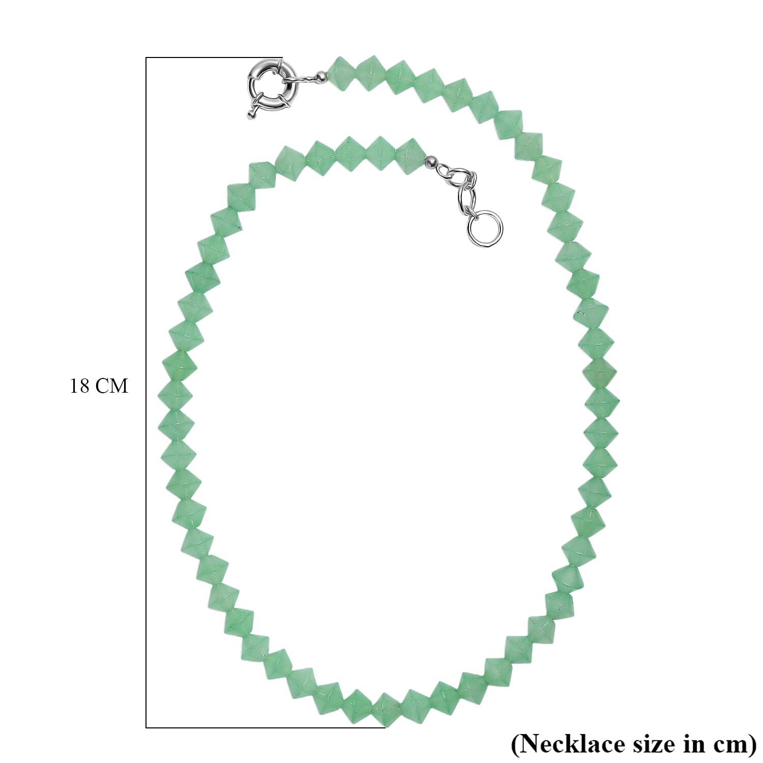 EverTrue Green Aventurine Necklace (Size 20 - 1 Ext) with Senorita Clasp in Platinum & Yellow Gold Tone 220.00 Ct.