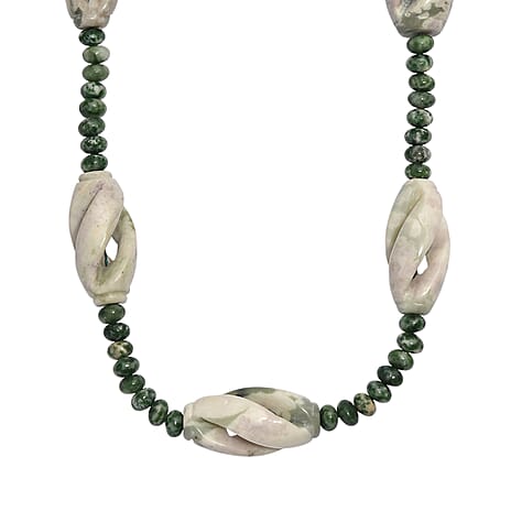 Sesame Jasper & Green  Agate Necklace (Size 20 - 1 Ext)