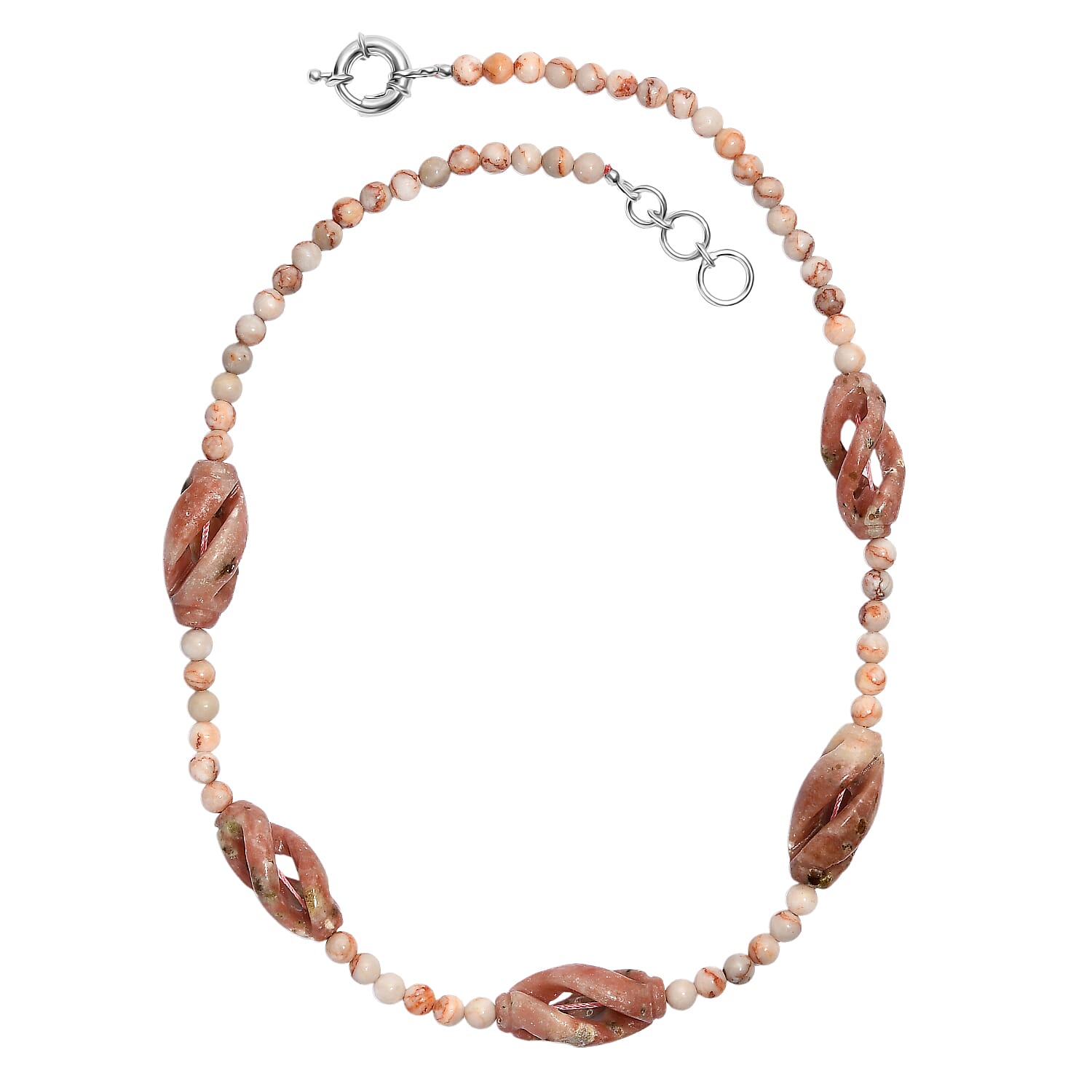 Spice Jasper, Pink Jasper Necklace (Size - 20) in  270.000  Ct.