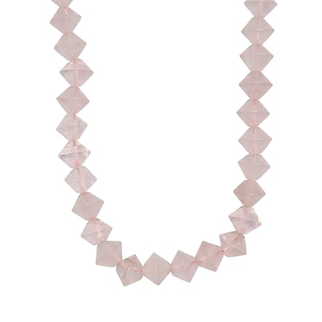 EverTrue Rose Quartz Necklace (Size 20 - 1 Ext) with Lobster Clasp in Platinum & Yellow Gold Tone 220.00 Ct.