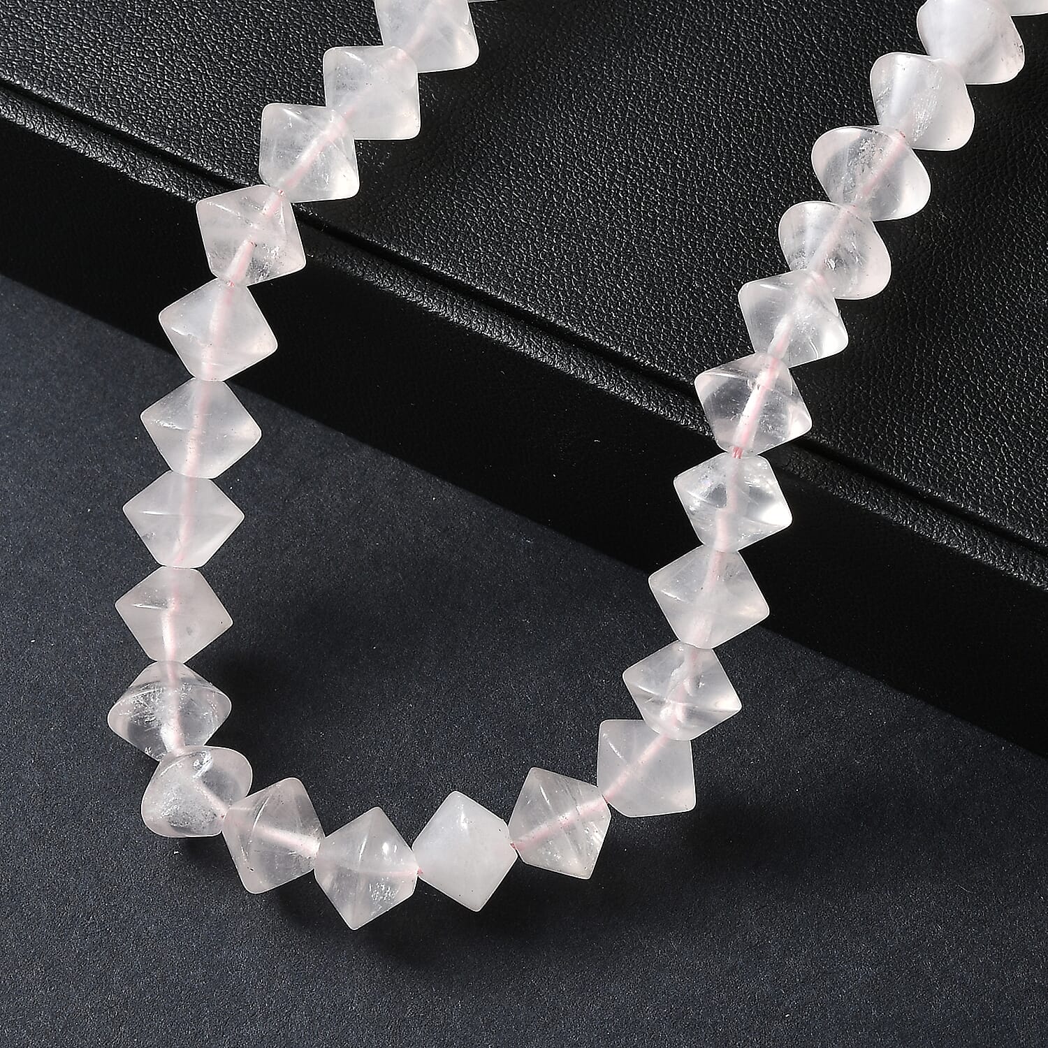 EverTrue Rose Quartz Necklace (Size 20 - 1 Ext) with Lobster Clasp in Platinum & Yellow Gold Tone 220.00 Ct.