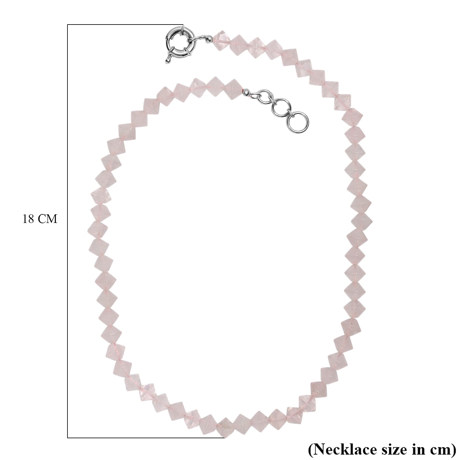 EverTrue Rose Quartz Necklace (Size 20 - 1 Ext) with Lobster Clasp in Platinum & Yellow Gold Tone 220.00 Ct.