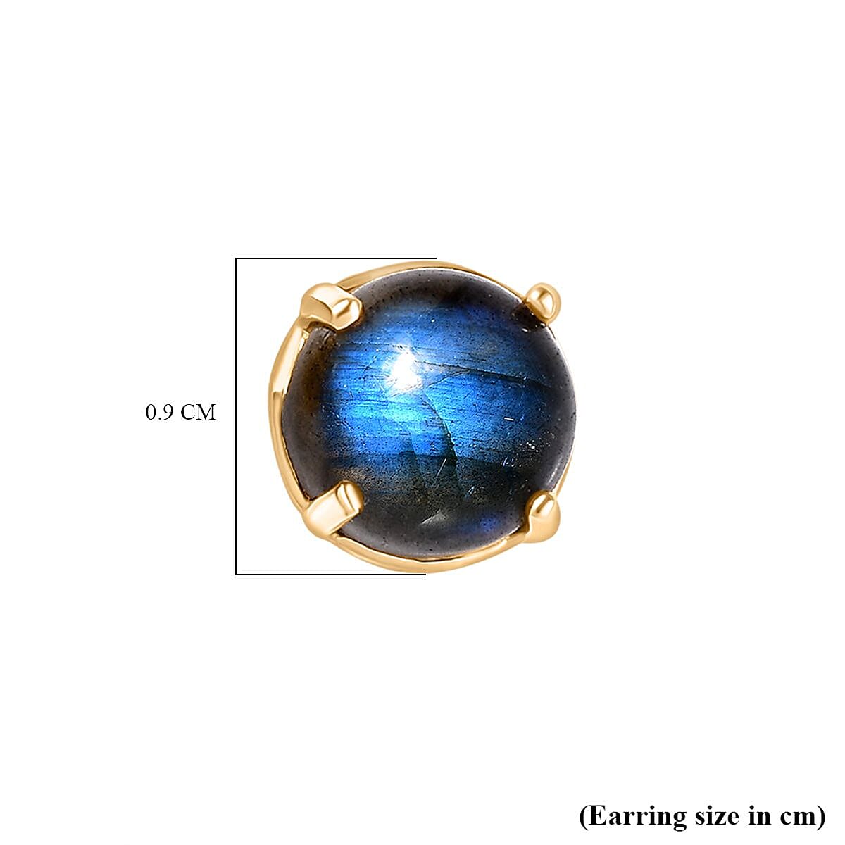 D'Joy Labradorite Earring in Yellow Gold Plated Sterling Silver 4.31 Ct.