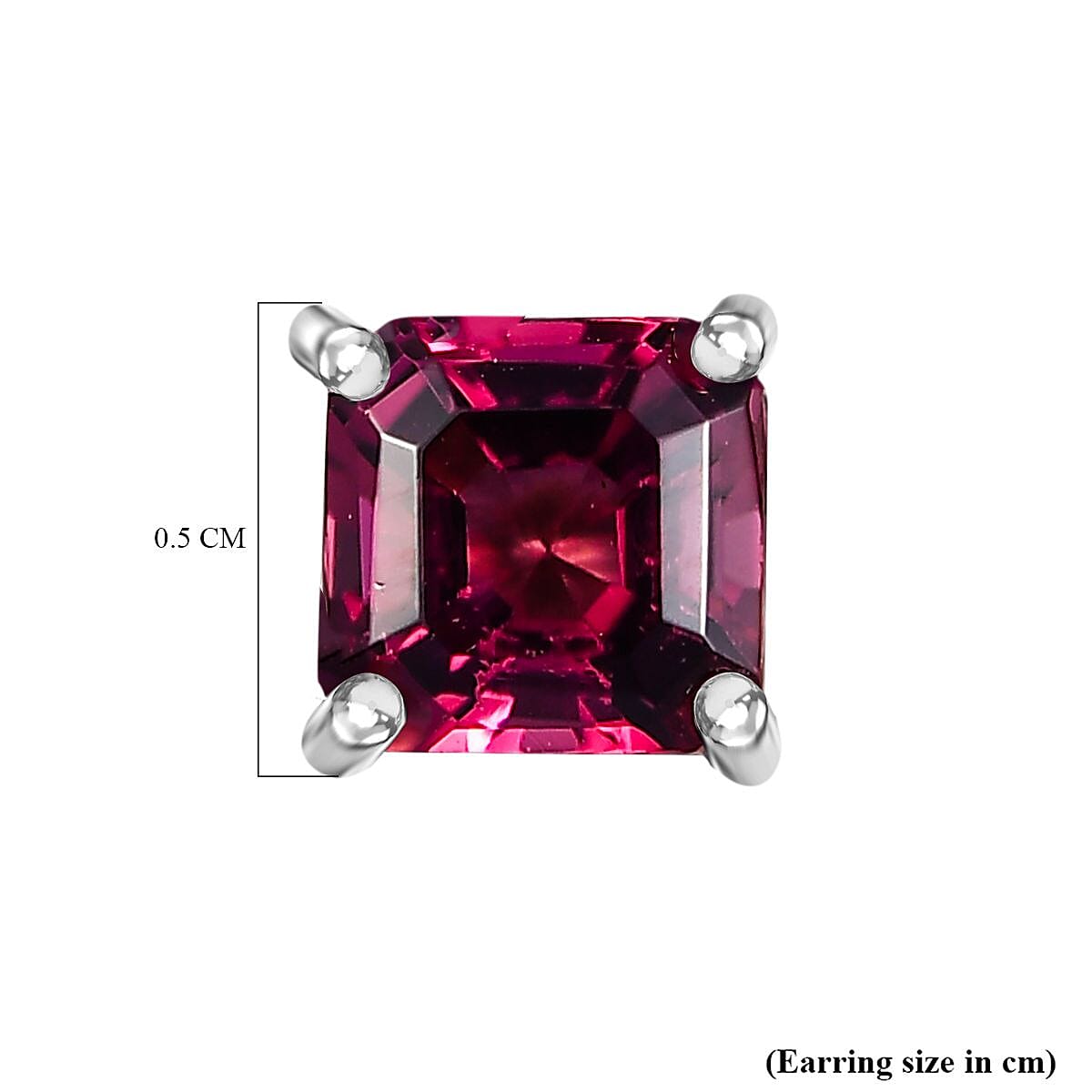 950 Platinum AAAA Rubellite Solitaire Stud Earring with Screw Back 1.39 Ct.