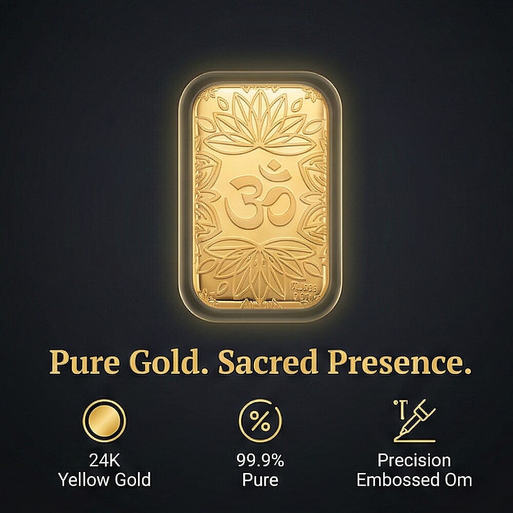 24K Yellow Gold Om Embossed Foil