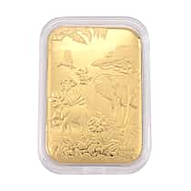 24K (99.99% Purity) Yellow Gold Embossed Elephant Family Collectable (39.80 x 25.65 MM)