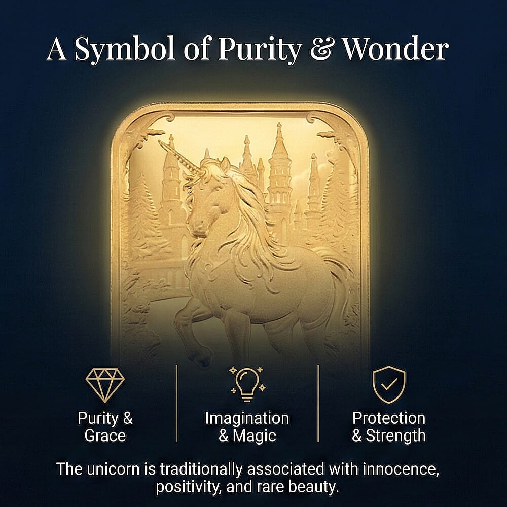 24K Yellow Gold (99.9% Purity) Unicorn Collectable