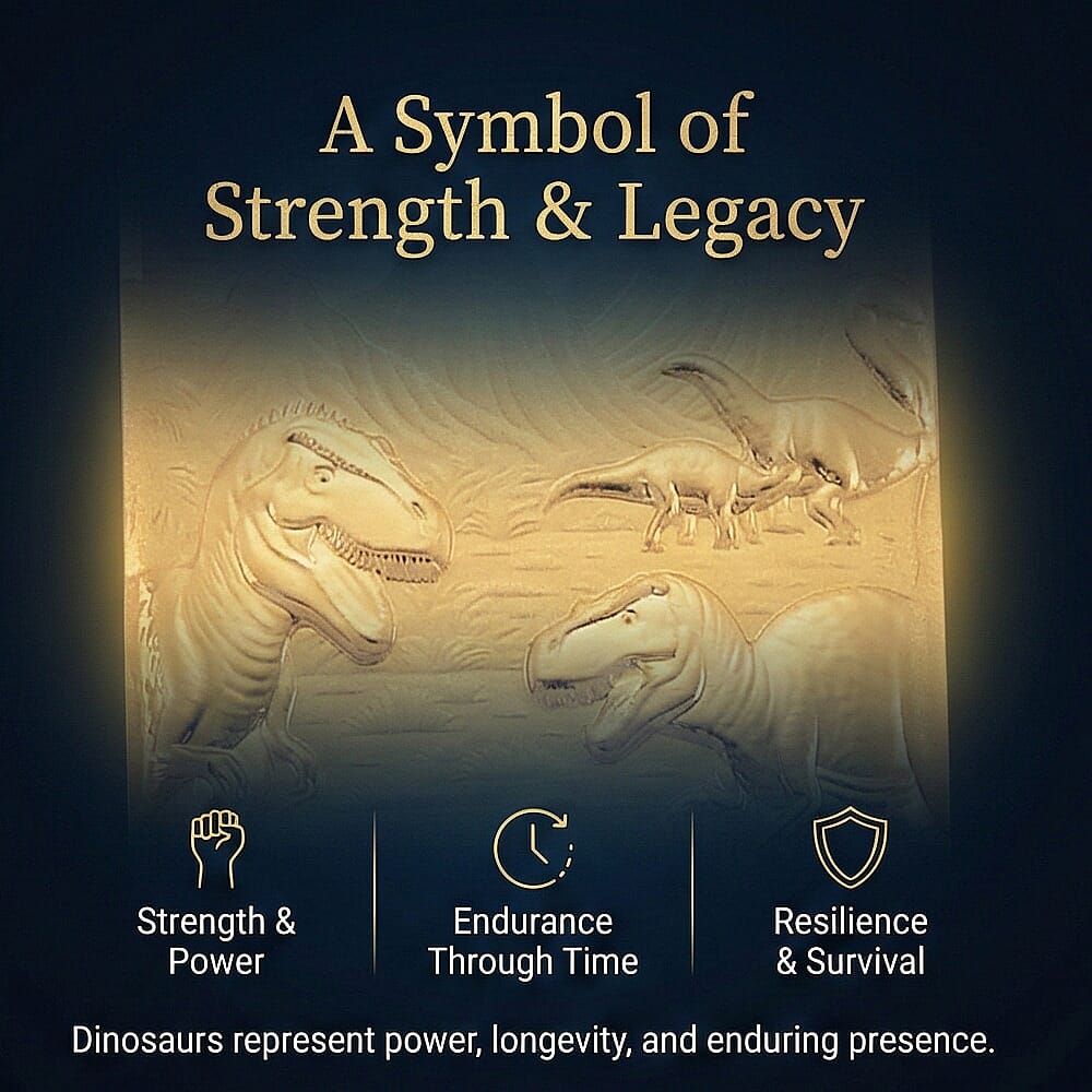 Black Friday Deal- 24K Yellow Gold Embossed Dinosaurs Collectable