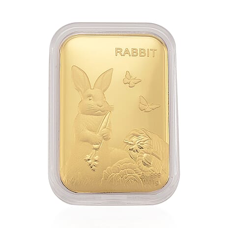 Black Friday Deal- 24K Yellow Gold Embossed Rabbit Collectable