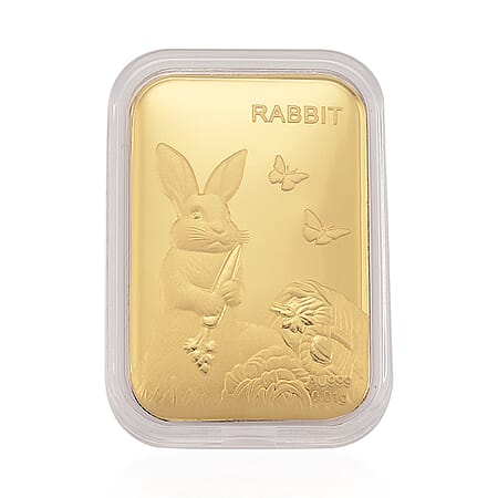 24K Yellow Gold Embossed Rabbit Collectable