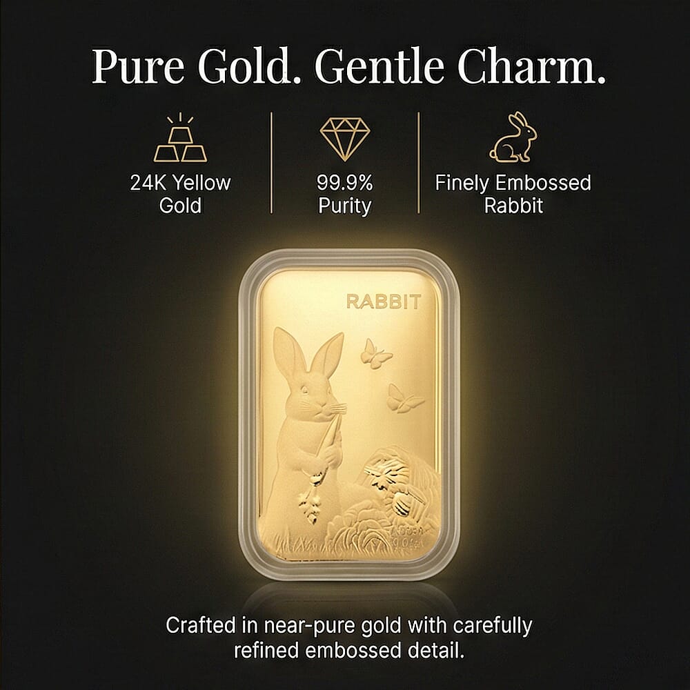 Black Friday Deal- 24K Yellow Gold Embossed Rabbit Collectable
