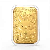 24K Yellow Gold Rabbit Embossed Foil