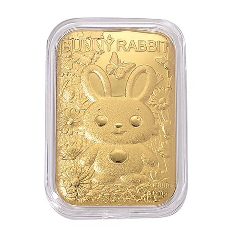 24K Yellow Gold Rabbit Embossed Foil