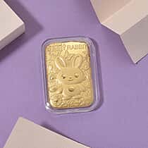 24K Yellow Gold Rabbit Embossed Foil