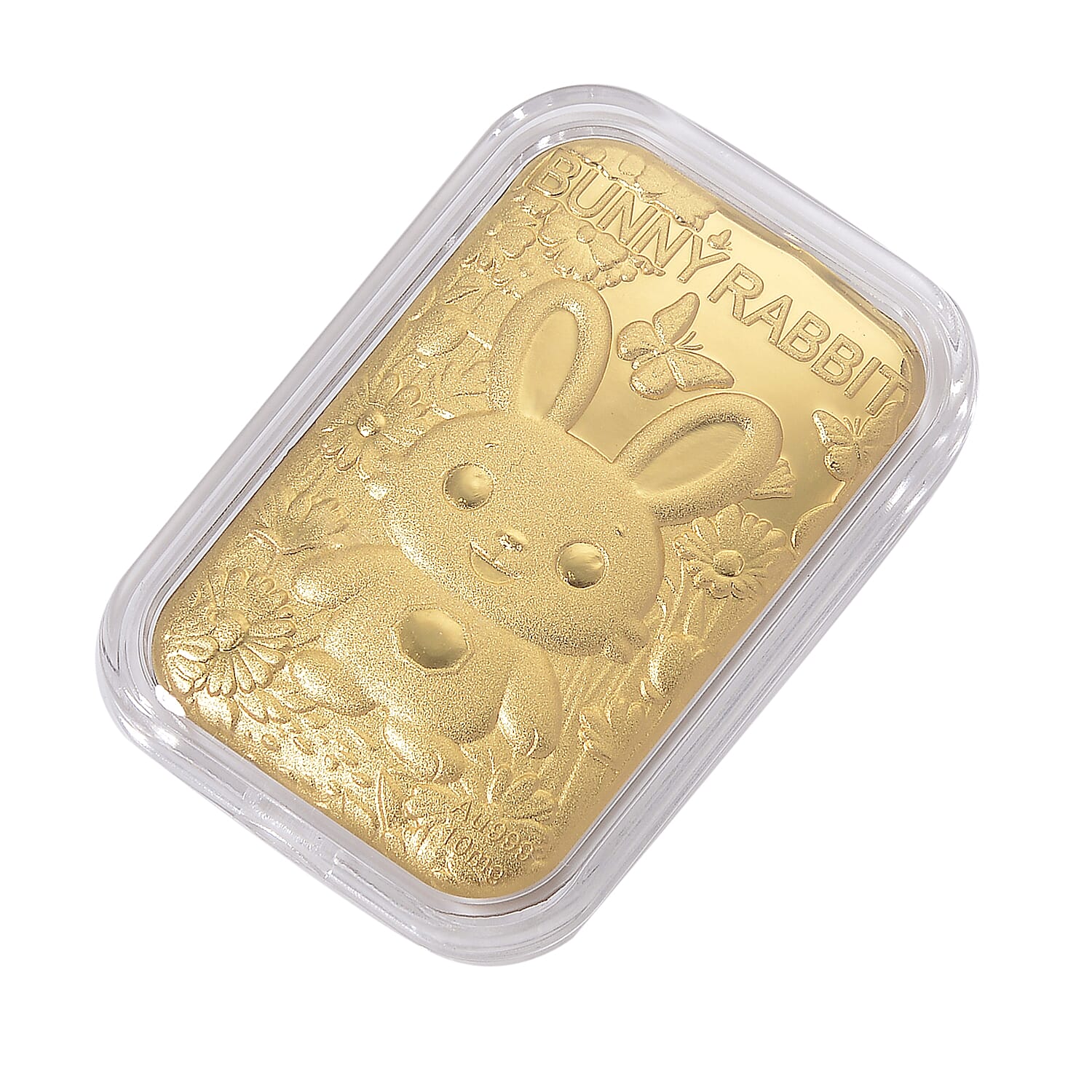 24K Yellow Gold Rabbit Embossed Foil