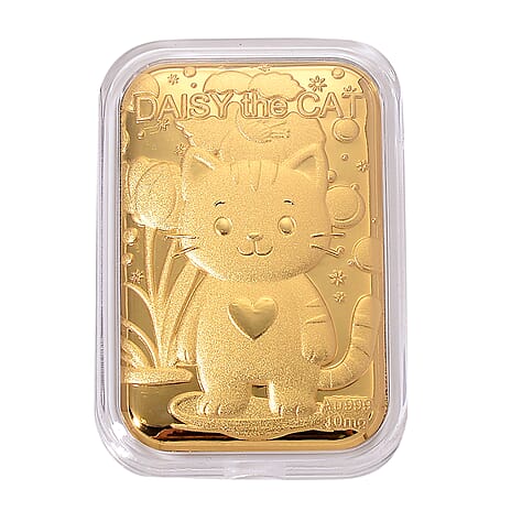 24K Yellow Gold Blossom Kitty Embossed
