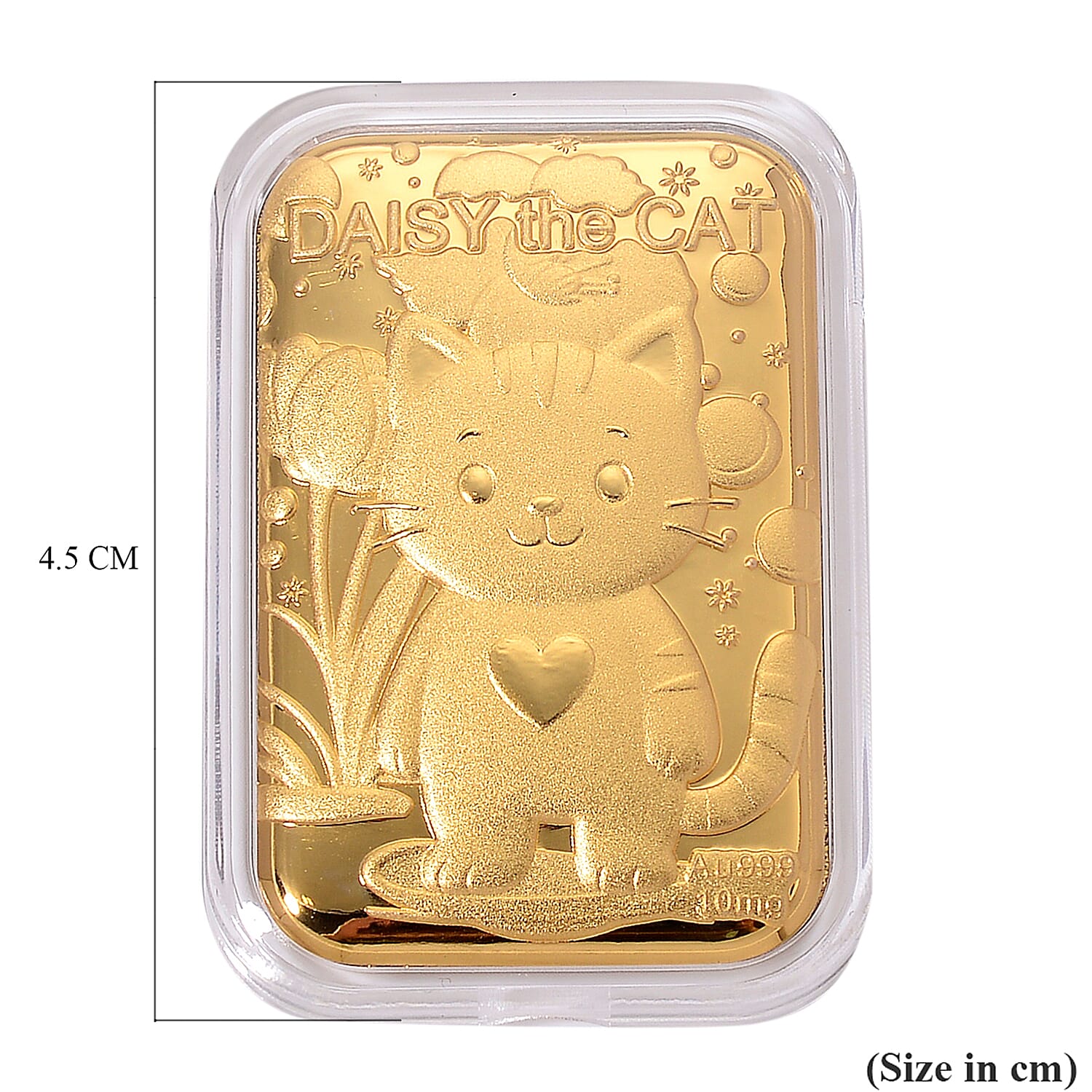 24K Yellow Gold Blossom Kitty Embossed