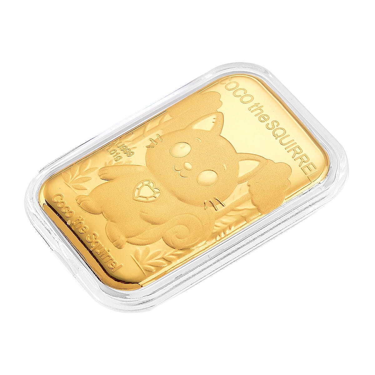 24K Yellow Gold Coco The Squirrel Embossed Foil