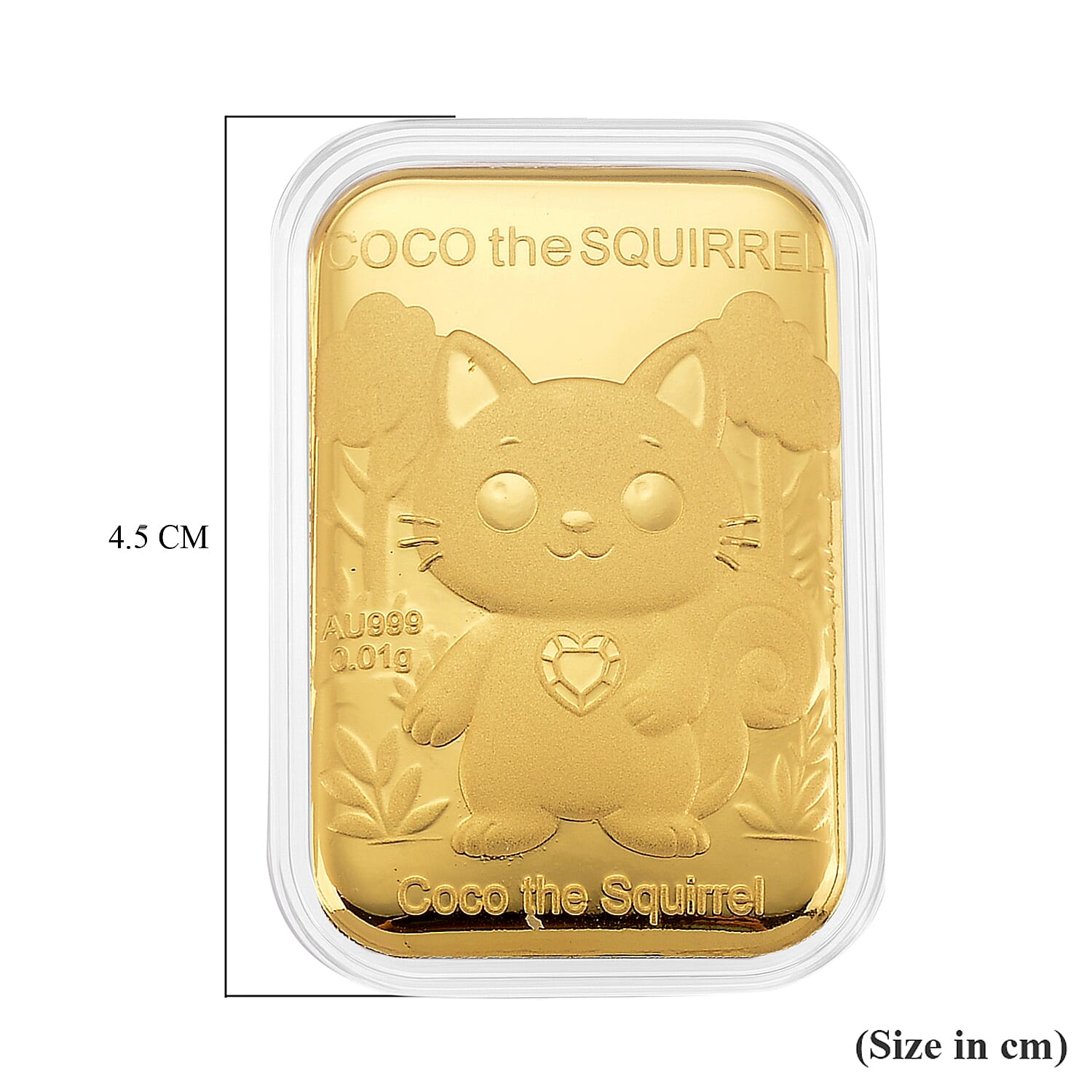24K Yellow Gold Coco The Squirrel Embossed Foil