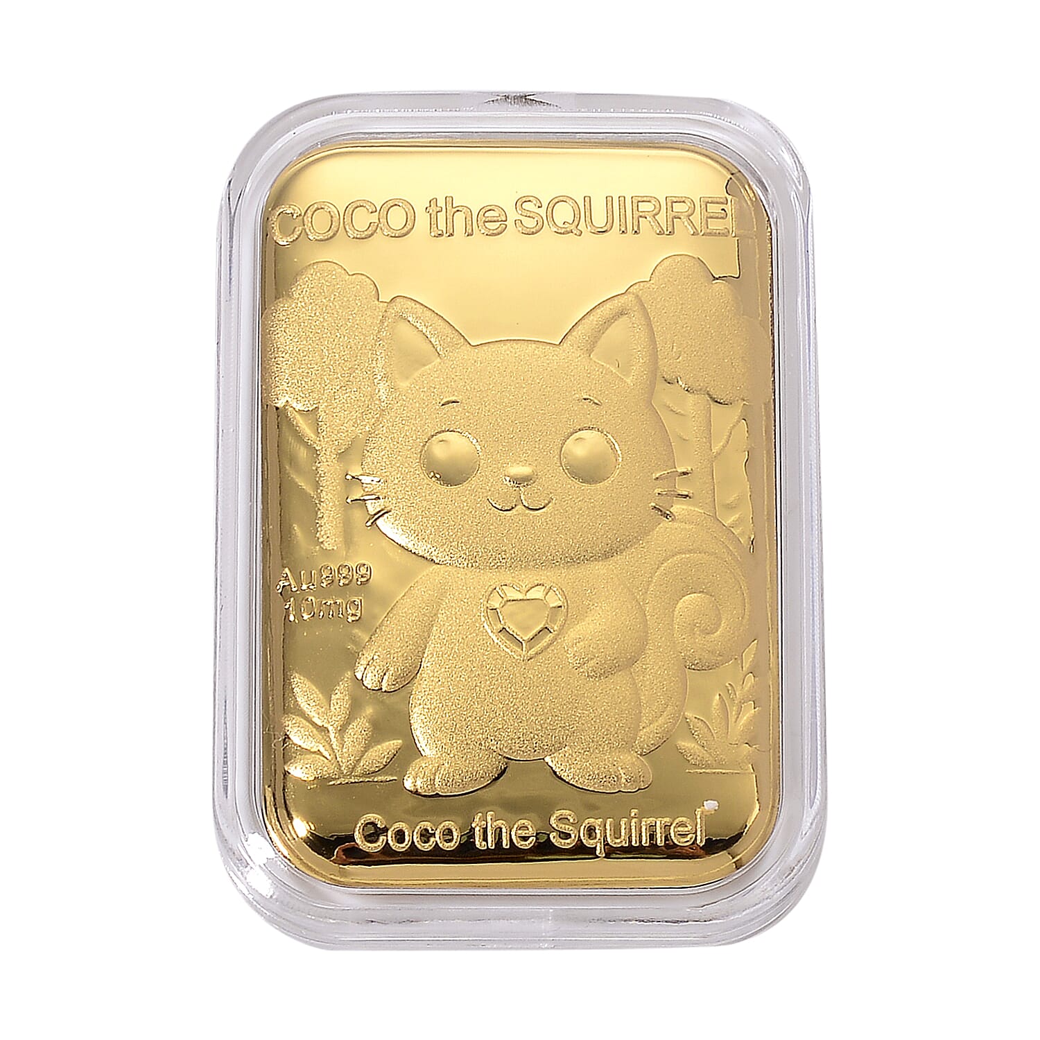 24K Yellow Gold Coco The Squirrel Embossed Foil