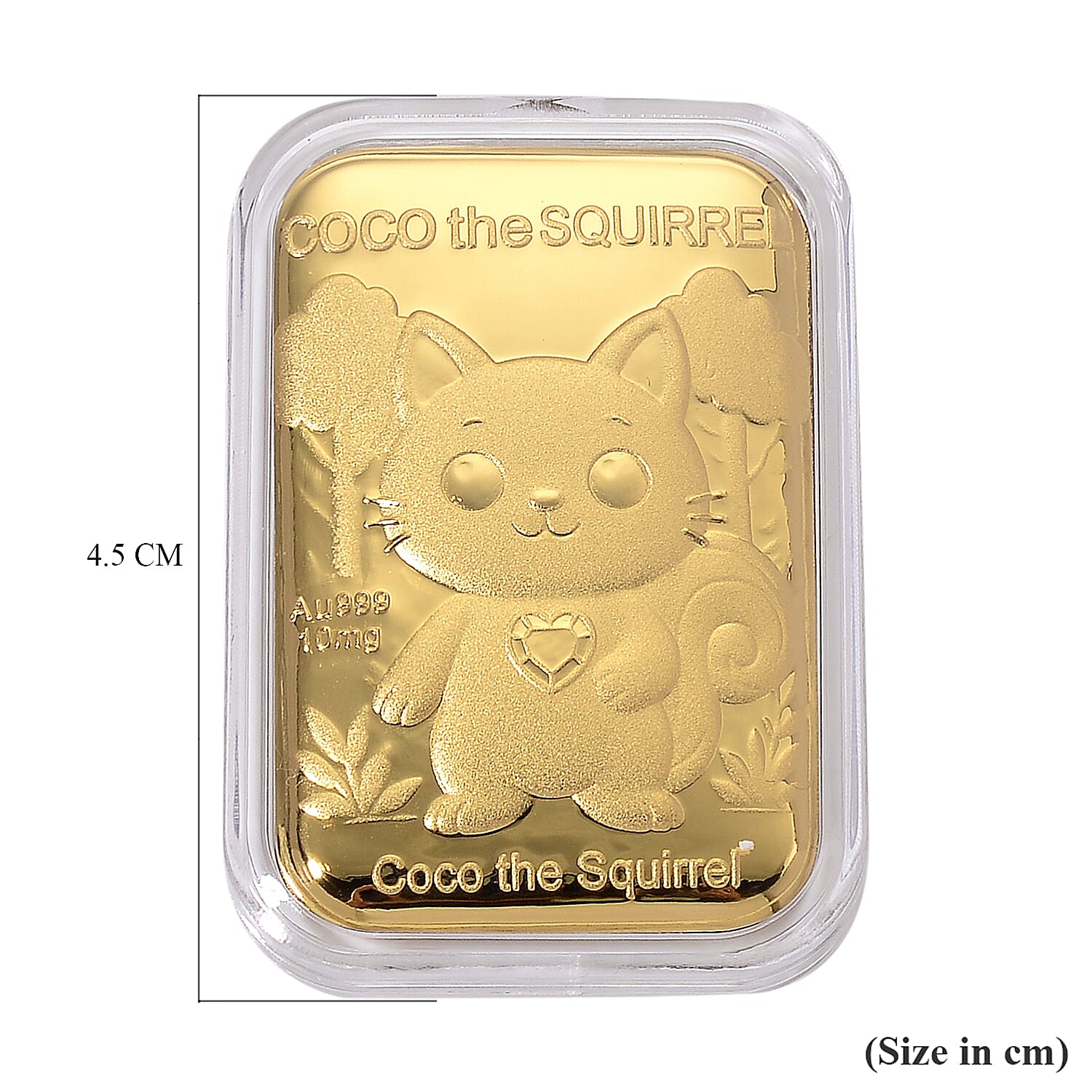 24K Yellow Gold Coco The Squirrel Embossed Foil