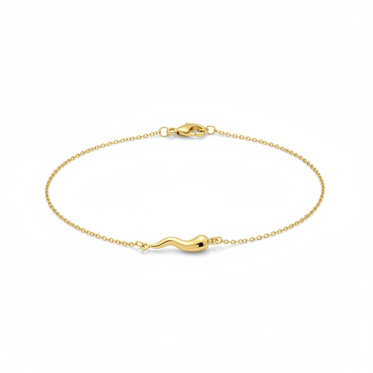 Italian Made - GP 9K Yellow Gold Chilli Bracelet (Size 7.5)