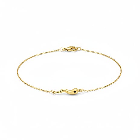 Italian Made - GP 9K Yellow Gold Chilli Bracelet (Size 7.5)