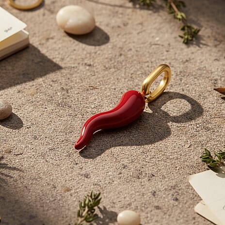 GP-9K Yellow Gold Chilli Enamelled Pendant