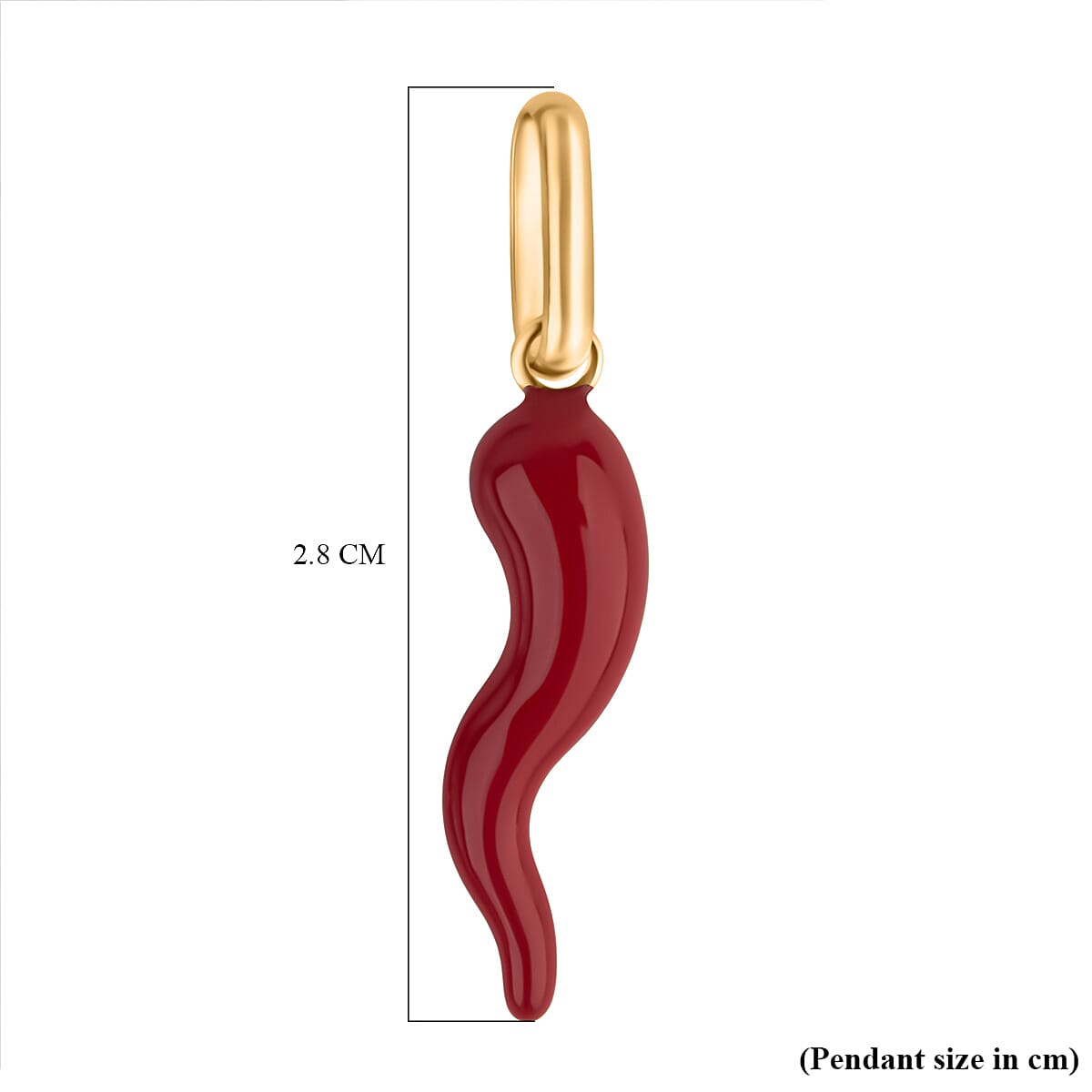 GP-9K Yellow Gold Chilli Enamelled Pendant