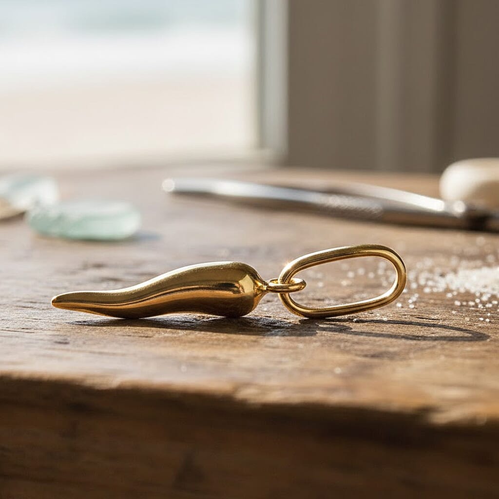9K Yellow Gold Chilli Pendant