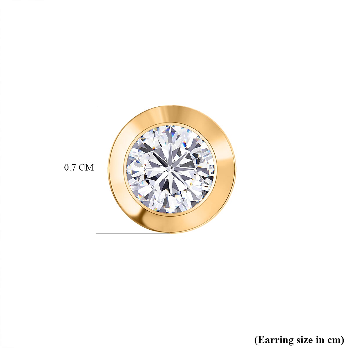 Luxuriant Lab Grown Diamond Solitaire Stud Push Post Earring in 18K Vermeil Yellow Gold Plated Sterling Silver 1.04 Ct.