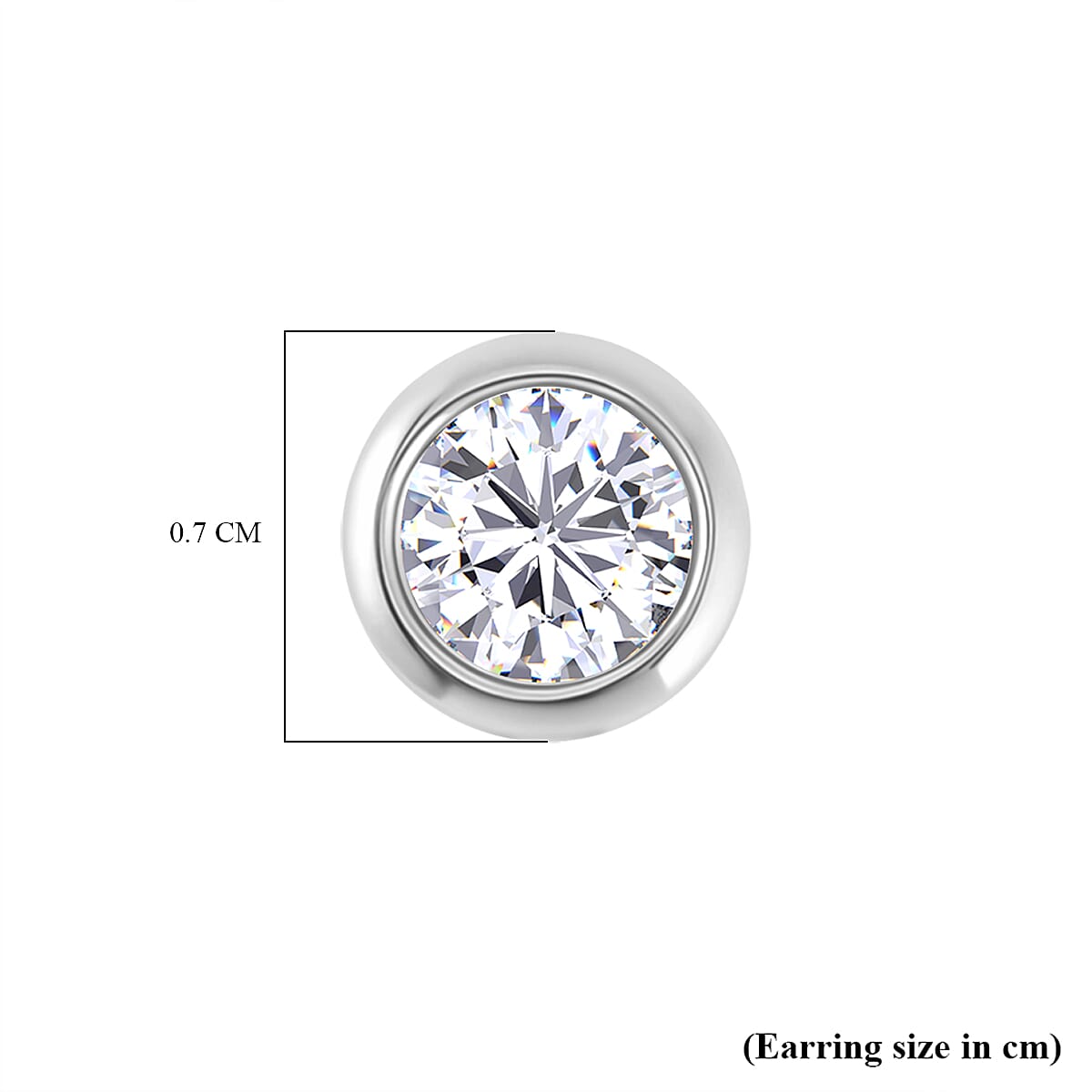 Luxuriant Lab Grown Diamond Solitaire Stud Push Post Earring in Rhodium Overlay Sterling Silver 1.04 Ct.