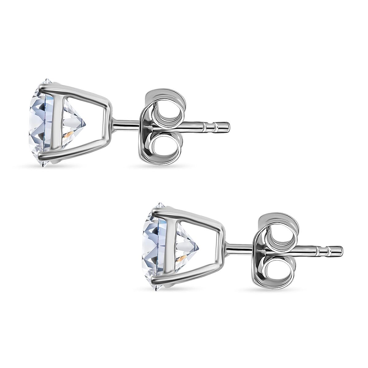 Luxuriant 9K White Gold SGL Certified Lab Grown Diamond (SI-GH) Solitaire Stud Push Post Earring 3.00 Ct.